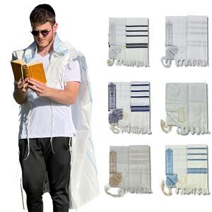 8557 Acrylic Tallit Chatanim Prayer Shawl– Ashkenazi Jewish Kosher Talis
